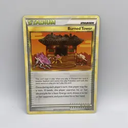 Burned Tower - 71/90 - HGSS Undaunted - Uncommon Stadium Card - Pokemon Card - Image 1