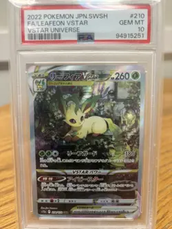 PSA 10 GEM MINT Leafeon VStar JAPANESE VSTAR UNIVERSE 210 ALT ART Pokemon Card - Image 1