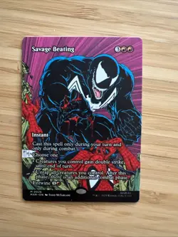 x1 Savage Beating - Borderless M MTG Marvel Universe M/NM, English - Image 1