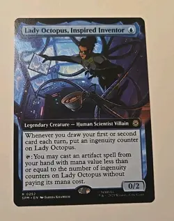 MTG Lady Octopus, Inspired Inventor 252 Rare Reg Extended Art Marvel Spider-Man - Image 1