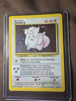 Clefairy 5/102 Base Set Holo Pokemon Card Vintage Wizards Of The Coast 1999 - Image 1