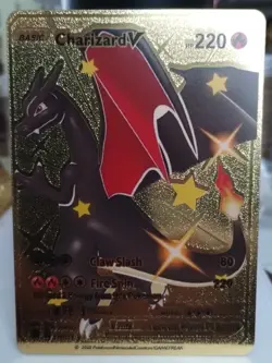Charizard V HP 220 Gold Foil Pokemon Card 079/073 Gold Foil Fan Art - Image 1