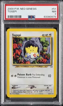 2000 POKEMON NEO GENESIS #51 TOGEPI PSA 7 - Image 1