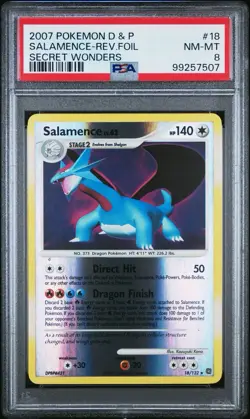 Salamence Reverse Holo PSA 8 D&P Secret Wonders 2007 Pokemon #018/132 NM-MINT - Image 1