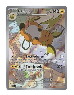 Pokemon TCG Scarlet & Violet Paldea Evolved Raichu Illustration Rare 211/193 NM - Image 1
