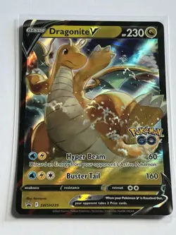 Dragonite V SWSH235 Sword & Shield Pokemon GO 2022 Mint - 9.0 + Holo Promo - Image 2
