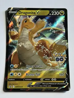 Dragonite V SWSH235 Sword & Shield Pokemon GO 2022 Mint - 9.0 + Holo Promo - Image 4
