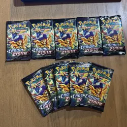 Pokemon TCG Crown Zenith Booster Pack - PACK OF 10 BRAD NEW/SEALED - Image 1