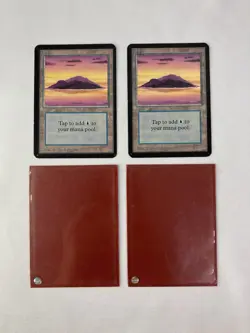 Magic The Gathering MTG Island Land Alpha Orange Purple Mark Poole Card & Sleeve - Image 3