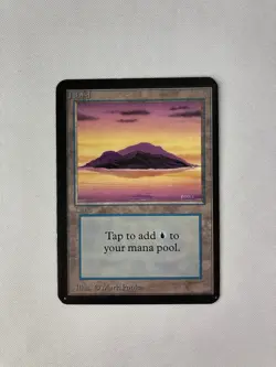 Magic The Gathering MTG Island Land Alpha Orange Purple Mark Poole Card & Sleeve - Image 5