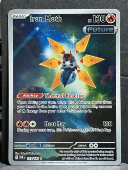 Pokemon TCG Iron Moth Holo Card Paradox Rift Illustration, Card 187/182 NM - Image 1