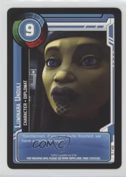 2011 Star Wars: Clone Wars Adventures Trading Card Game Luminara Unduli #9 - Image 1