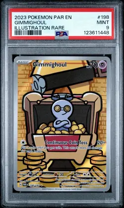 2023 Pokemon Paradox Rift Gimmighoul #198 Illustration Rare PSA 9 Mint - Image 1