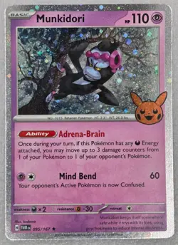 Pokemon TCG Munkidori 095/167 Trick Or Trade Card 2024 Cosmos Holo Rare - Image 1