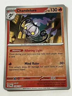 Chandelure 38 / 167 Pokemon Twilight Masquerade 2024 Near Mint Reverse Holo Rare - Image 4