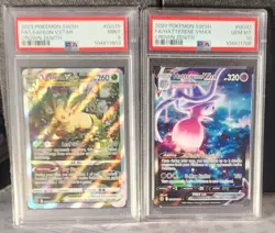 Pokemon Crown Zenith GG Graded Card Lot Leafeon VStar + Hatterine Vmax PSA 9, 10 - Image 1