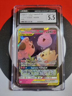 2019 CGC 5.5 Pokemon S&M Cosmic Eclipse Togepi Cleffa Igglybuff GX 143/236 - Image 1
