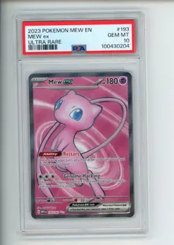 2023 Pokemon 151 EN Mew EX 193/165 Ultra Rare PSA 10 GEM (204) - Image 1
