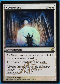 Nevermore FOIL Innistrad NM White Rare SIGNED MAGIC CARD (ID# 505089) ABUGames - Image 1