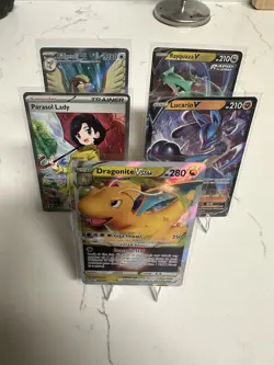 TCG Pokemon Card Lot (5) Dragonite Vstar Persol Lady Pidgeot Rayquaza Lucario NM - Image 1
