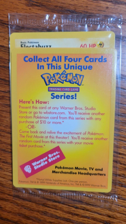 Sealed Electrabuzz Pokemon The First Movie WB Promo Black Star 1999 Card New - Image 1