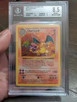 Charizard 4/102 Base Set Shadowless Pokemon Card BGS 8.5 NM-MT+ - Image 1