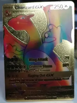 Pokemon Charizard GX Rainbow Gold Foil Card 150/147 - Image 1