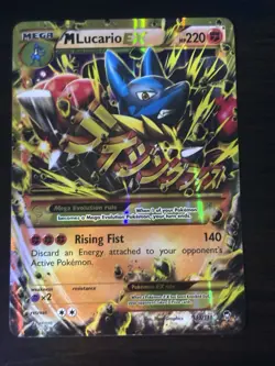 Pokemon M Lucario EX Secret Rare Card XY Furious Fists 113/111 -NM - Image 1