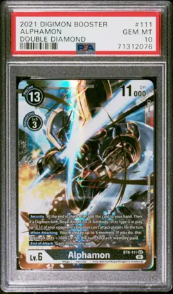 2021 Digimon Card Game Double Diamond BT6-111 Sec Alphamon PSA 10 - Image 1
