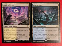 Godless Shrine 254 & Watery Grave 261 MTG Edge of Eternities Shockland Bulk - Image 1