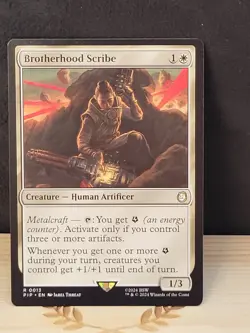 MTG, Brotherhood Scribe, R, Universes Beyond: Fallout, PIP 0013 - Image 1