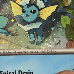 Pokemon TCG Promo SVP 168 Cosmos Holographic Vaporeon w Swirl Near Mint... - Image 2