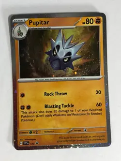 Pokemon TCG Promo SVP 120 Holographic Pupitar w Double Swirl Near Mint - Image 1
