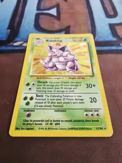 Pokemon TCG Nidoking Base Set Holo Unlimited Rare Card 11/102 MP Condition - Image 2