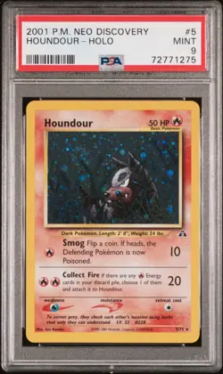 2001 POKEMON NEO DISCOVERY #5 HOUNDOUR-HOLO PSA 9 - Image 1