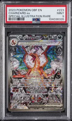2023 POKEMON OBF EN-OBSIDIAN FLAMES SPECIAL ILLUSTRATION RARE CHARIZARD EX PSA 9 - Image 1