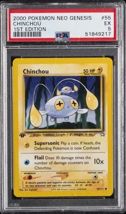 2000 POKEMON NEO GENESIS 1ST ED #55 CHINCHOU PSA 5 - Image 1