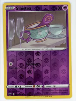 Pokemon Sinistea 085/202 Reverse Holo Common Sword & Shield Base Set NM/MT - Image 1