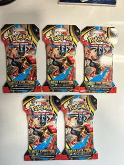 Pokemon TCG Mega Evolution Sleeved Booster Packs 5-SEALED PACKS- BRAND NEW - Image 1
