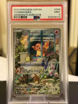 PSA 9 - 2023 Pokemon Obsidian Flames ETB CHARMANDER Black Star Promo #044 - Image 1