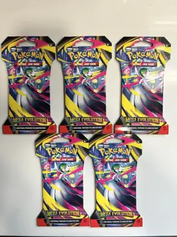 Pokemon TCG Mega Evolution Sleeved Booster Packs 5-SEALED PACKS- BRAND NEW - Image 1