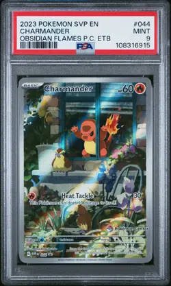 2023 POKEMON SVP OBSIDIAN FLAMES POKEMON CENTER ETB PROMO #044 CHARMANDER PSA 9 - Image 1