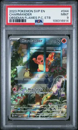 2023 POKEMON SVP OBSIDIAN FLAMES POKEMON CENTER ETB PROMO #044 CHARMANDER PSA 9 - Image 1