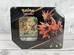 Pokemon TCG - Galarian Zapdos Crown Zenith Tin 4 Pack Sword Shield New Sealed - Image 1