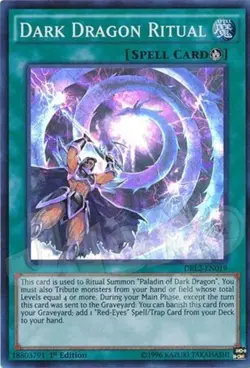 Yugioh - Dark Dragon Ritual - 1st Edition Super Rare LP - Free Holo Card - Image 1