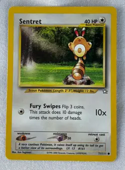 Sentret 71/111 1st Edition Neo Genesis 2000 Pokemon Card WotC - NM - Image 1