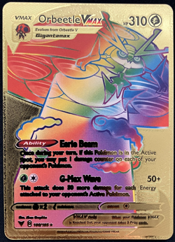 Orbeetle Vmax Rainbow Gold Foil Textured Display Card - Image 1