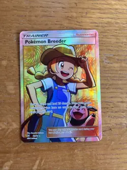 2017 Pokemon Breeder Holo Shining Legends Ultra Rare Full Art Trainer Card NM - Image 1