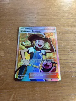 2017 Pokemon Breeder Holo Shining Legends Ultra Rare Full Art Trainer Card NM - Image 3