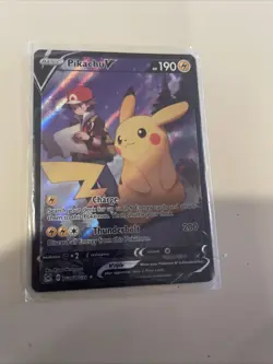 Pokemon TCG Pikachu v TG16/TG30 Lost Origin 2022 Full Art Holo Ultra Rare Card - Image 1